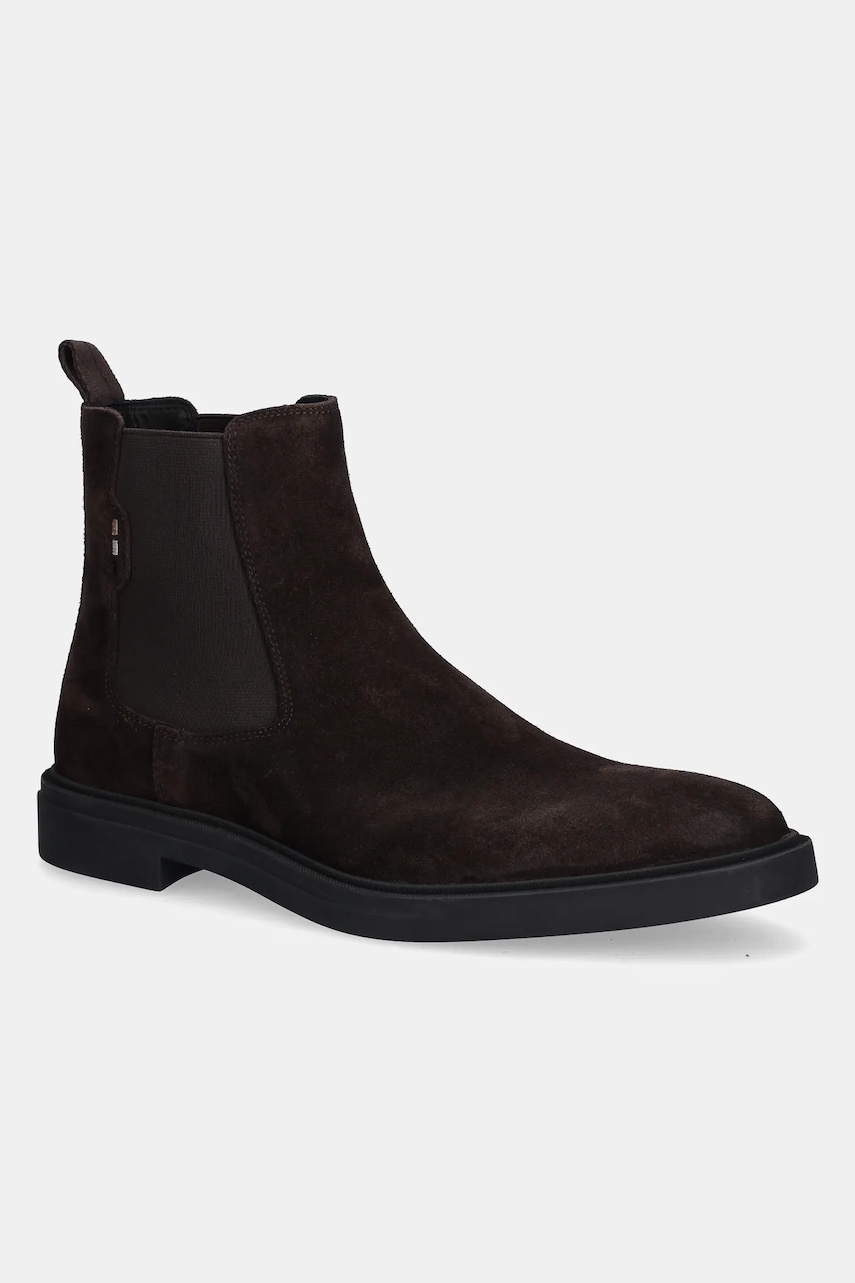 BOSS botine din piele întoarsă 50552528 culoarea maro, Calev BOSS botine din piele întoarsă 50552528 culoarea maro, Calev
