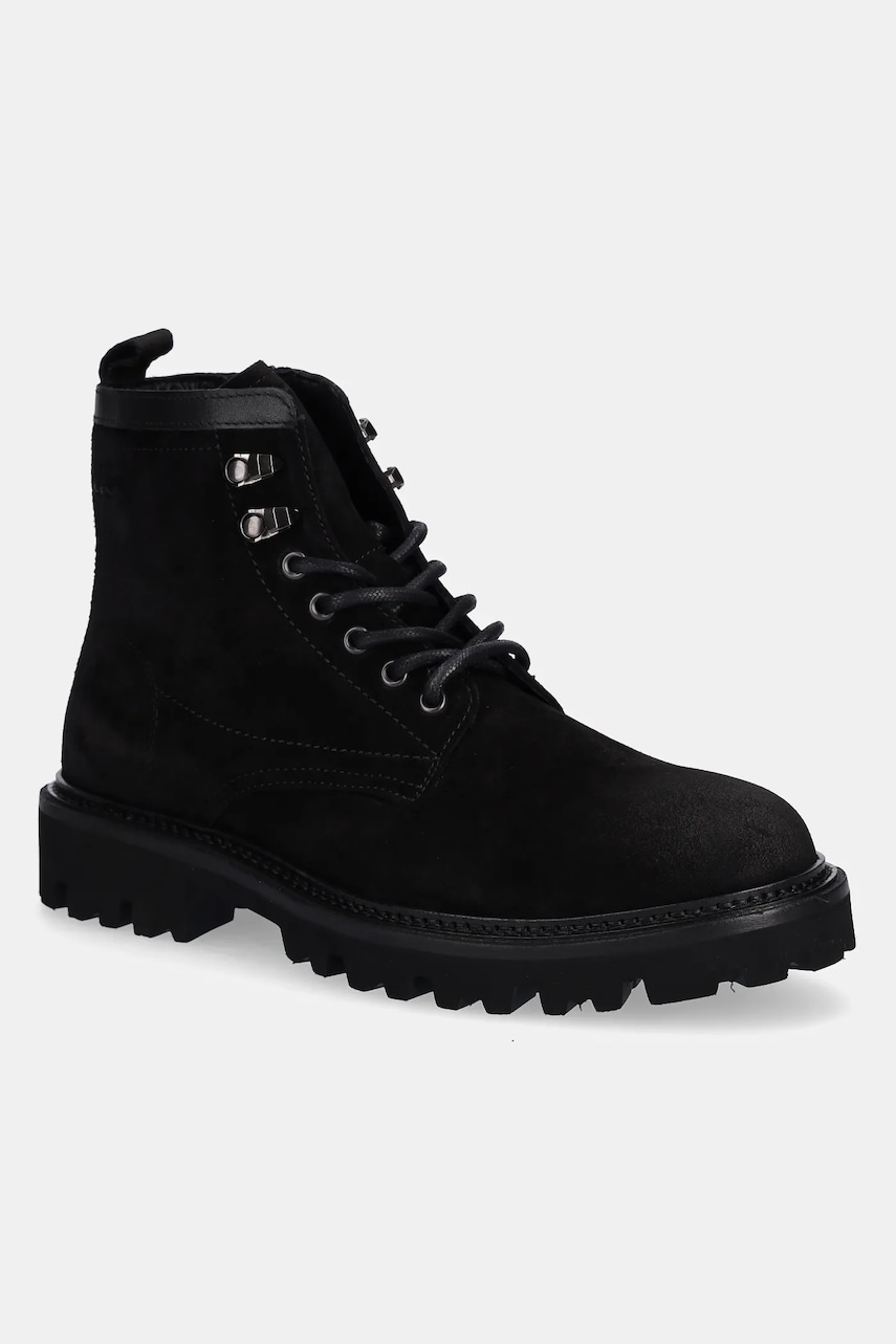 BOSS pantofi de piele întoarsă 50552568 culoarea negru, Julyo BOSS pantofi de piele întoarsă 50552568 culoarea negru, Julyo