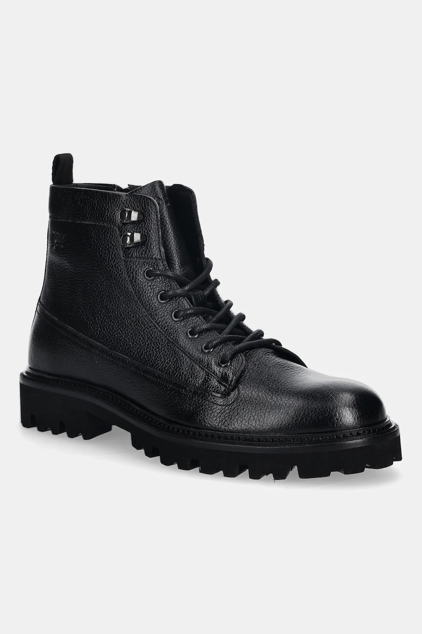 BOSS ghete de piele Julyo culoarea negru, 50552581