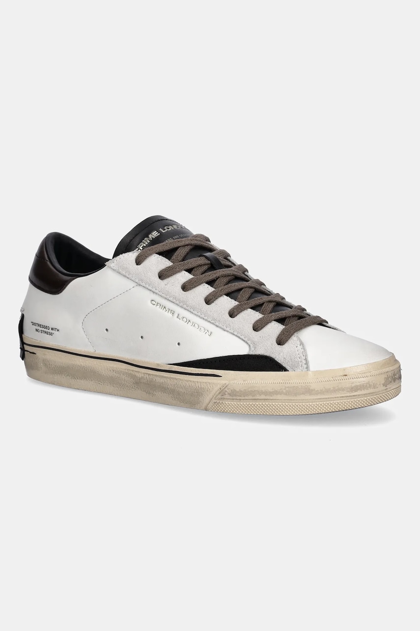 Crime London sneakers din piele DISTRESSED 2.0 culoarea alb, 11075AA8