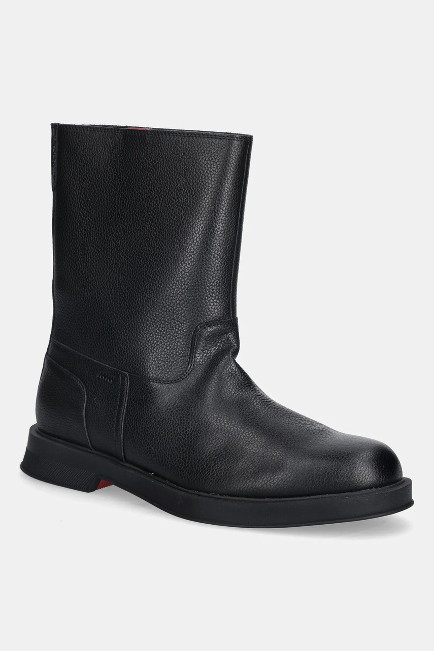 HUGO ghete de piele Lenner culoarea negru, 50552560