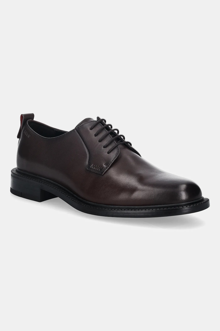 HUGO pantofi de piele Lysander culoarea maro, 50552580