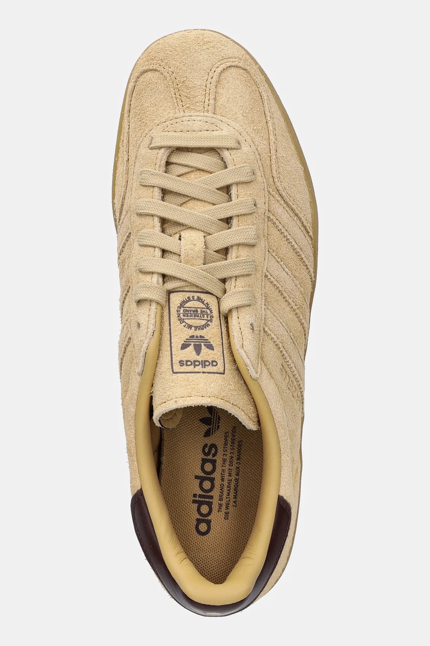 Σουέτ αθλητικά παπούτσια adidas Originals Gazelle Indoor χρώμα: μπεζ, JQ8400 φωτογραφία