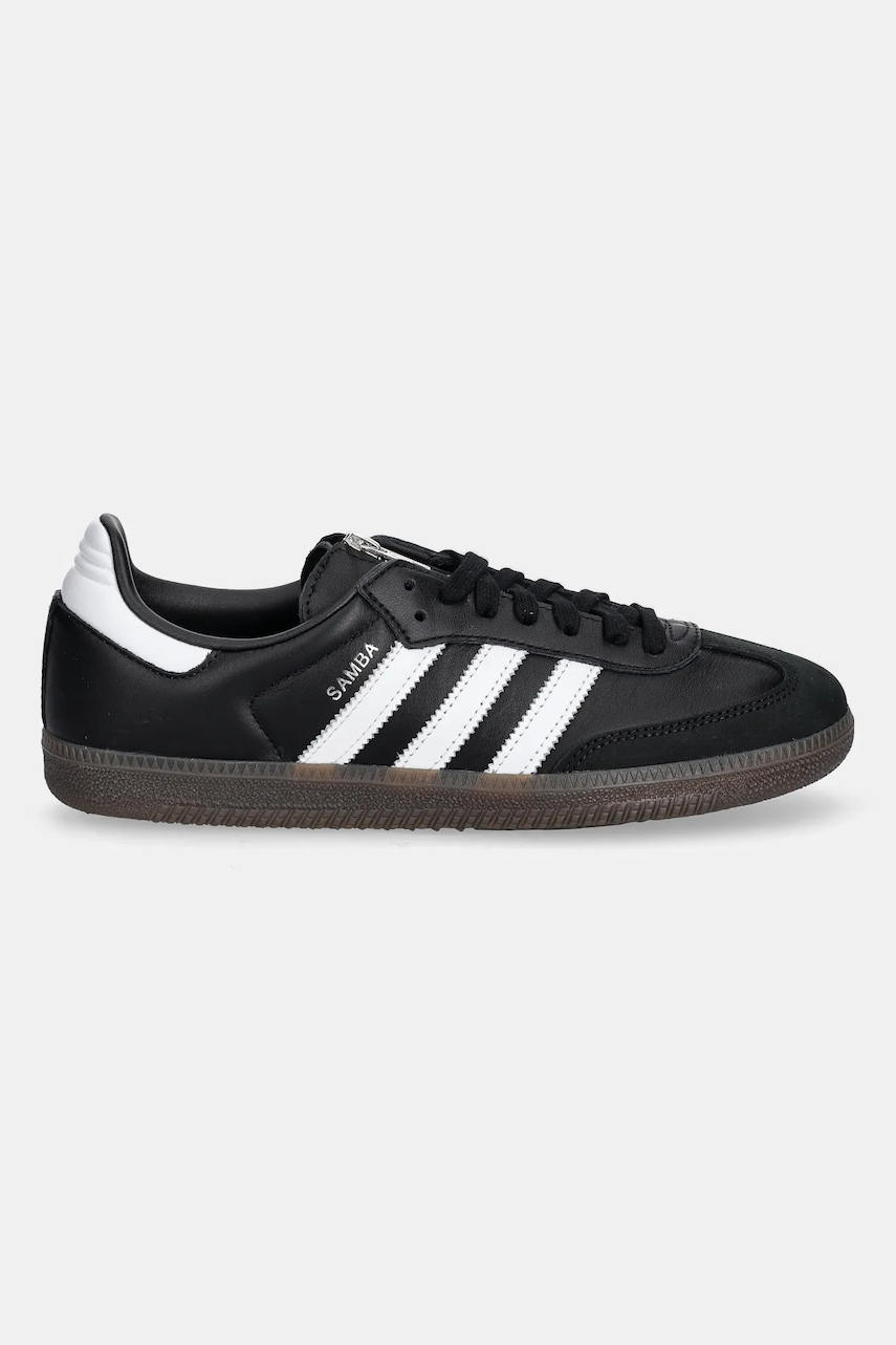 Кожаные кроссовки adidas Originals Samba OG x Jeremy Scott цвет чёрный JQ8835 Кожаные кроссовки adidas Originals Samba OG x Jeremy Scott цвет чёрный JQ8835