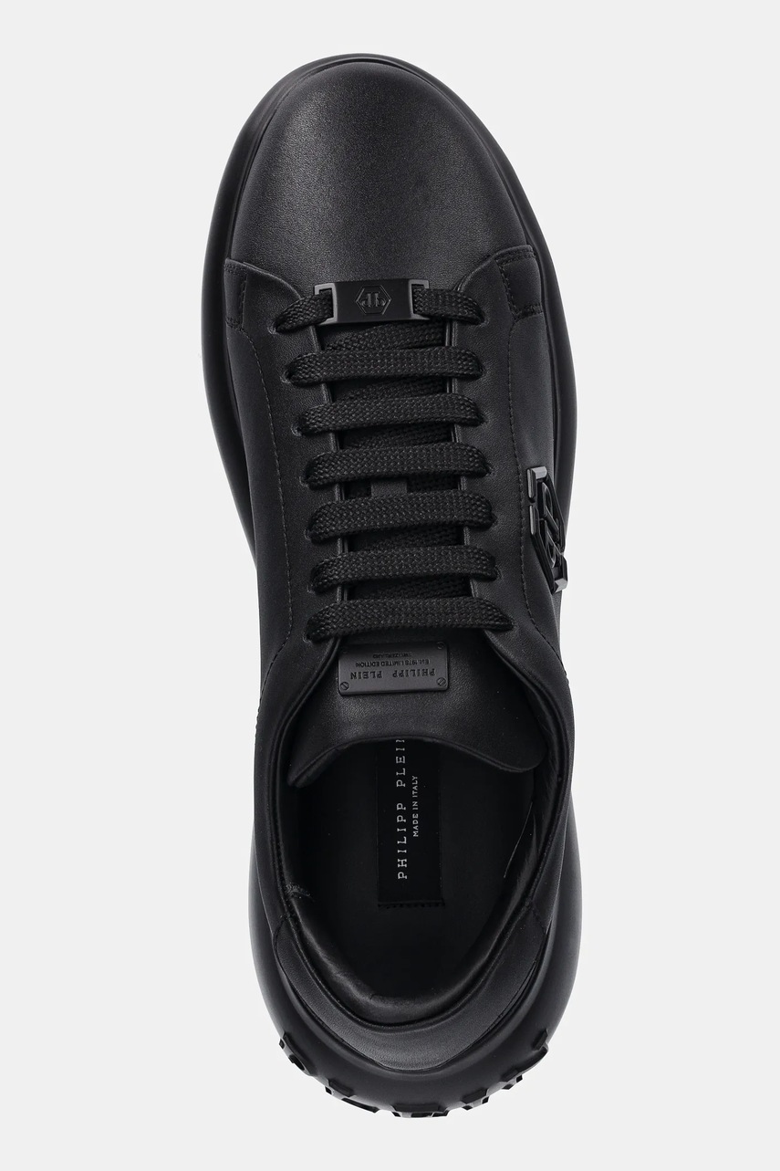 Δερμάτινα αθλητικά παπούτσια Philipp Plein Lo-Top χρώμα: μαύρο, USC0804.PLE075N.0202 φωτογραφία