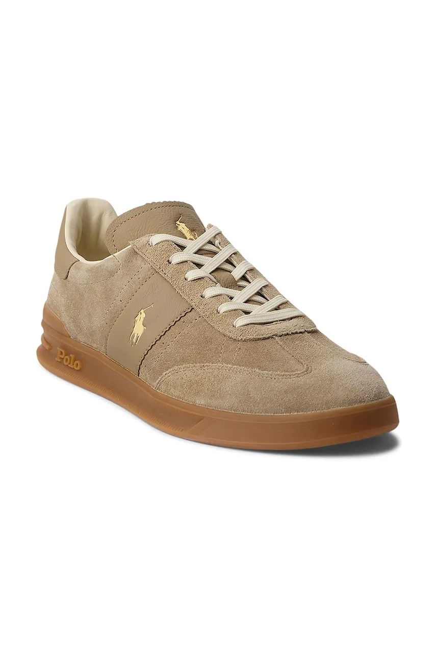 Замшевые кроссовки Polo Ralph Lauren Hrt Aera Pp цвет бежевый 809978010002 Замшевые кроссовки Polo Ralph Lauren Hrt Aera Pp цвет бежевый 809978010002