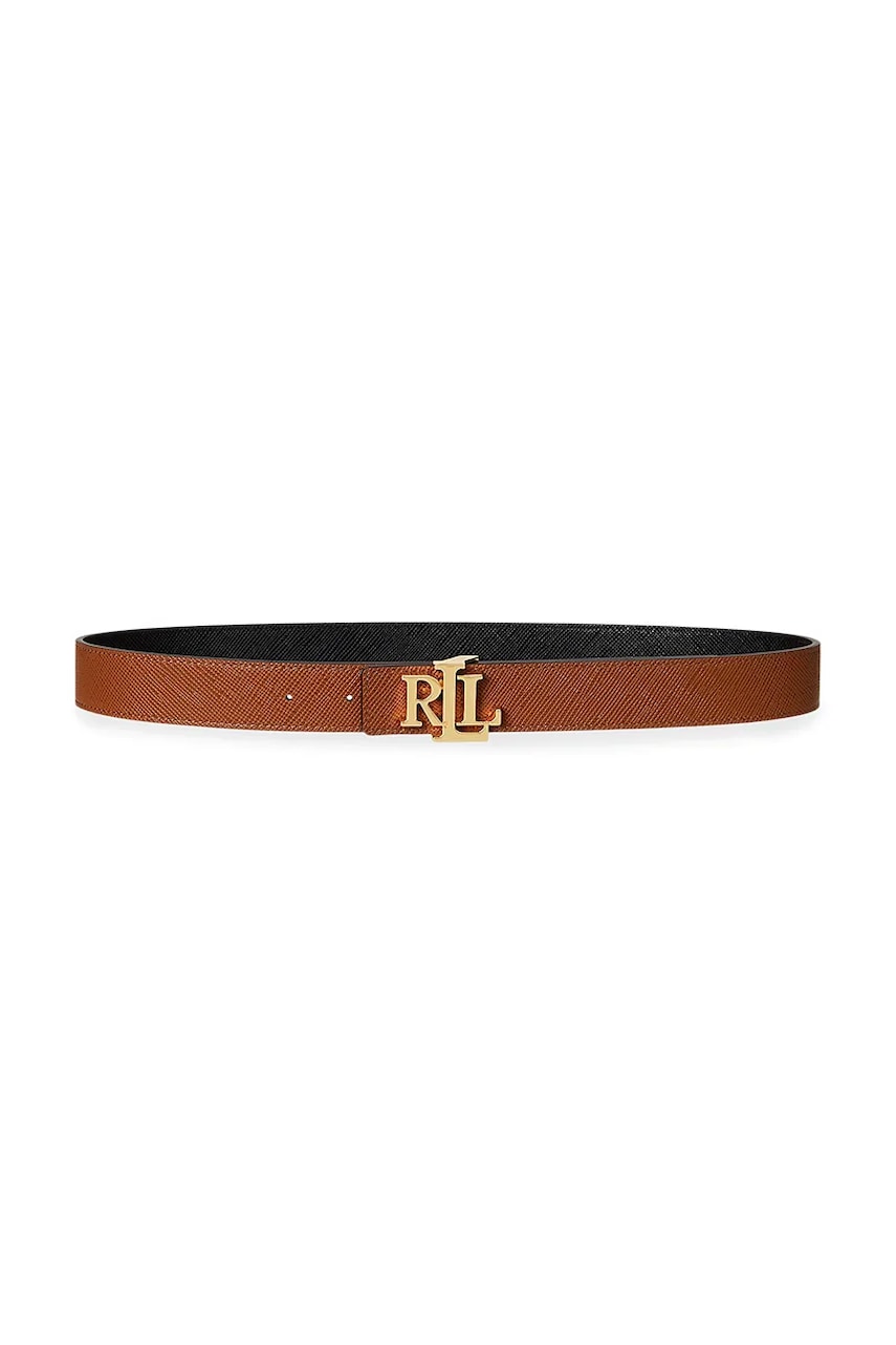 Levně Kožený pásek Lauren Ralph Lauren dámský, hnědá barva, 412974558