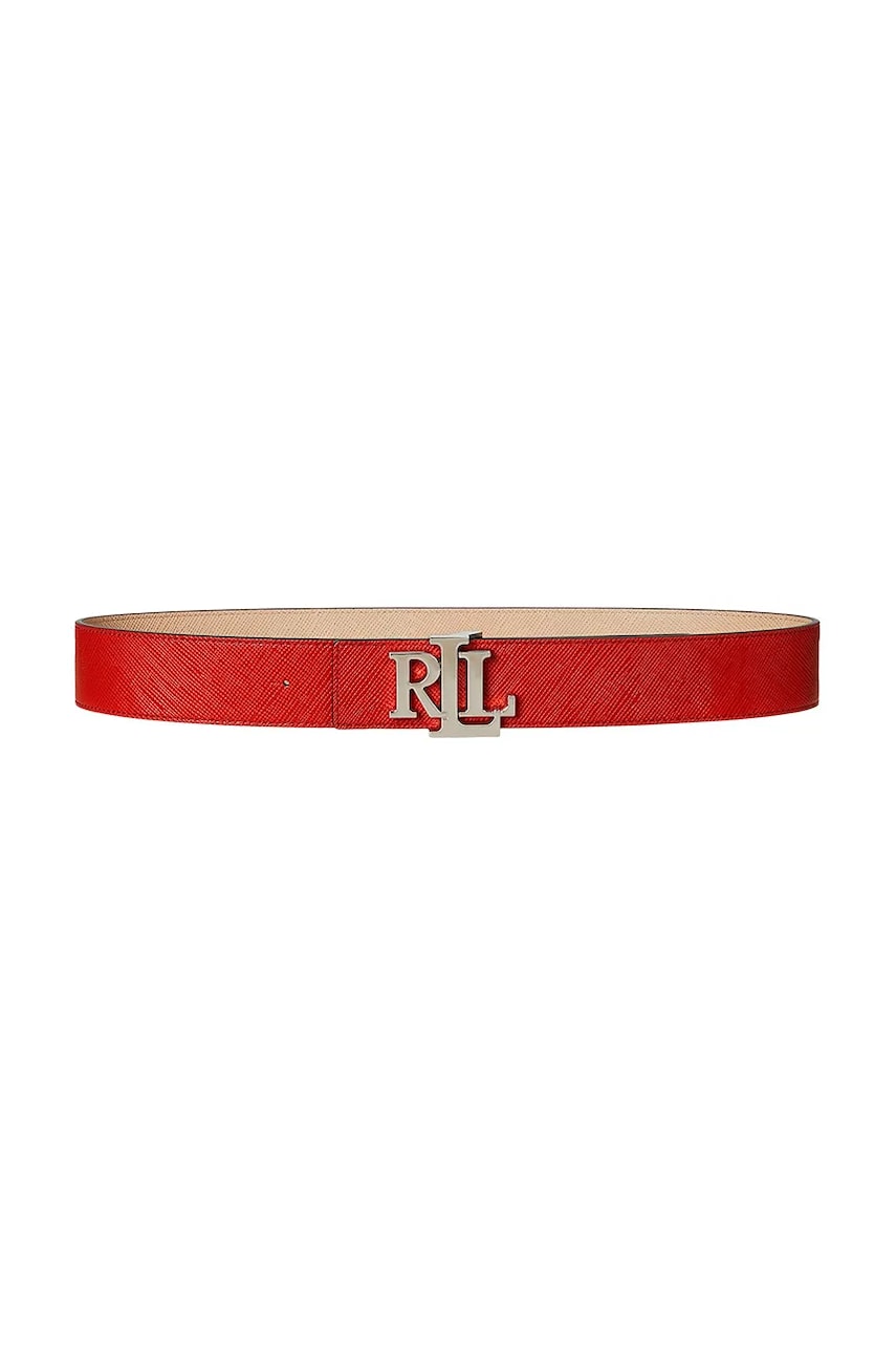 Levně Kožený pásek Lauren Ralph Lauren dámský, oranžová barva, 412974559