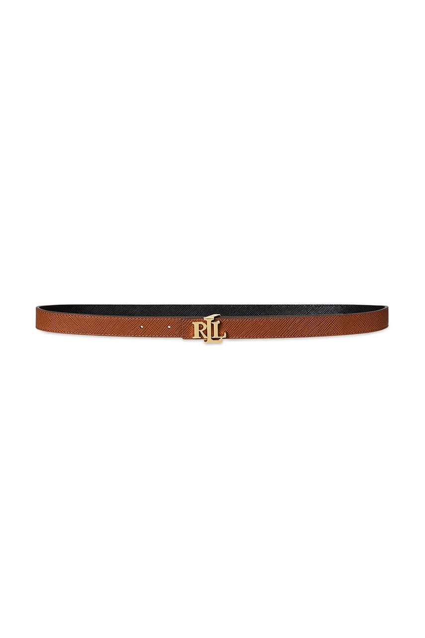 Levně Kožený pásek Lauren Ralph Lauren dámský, hnědá barva, 412974560