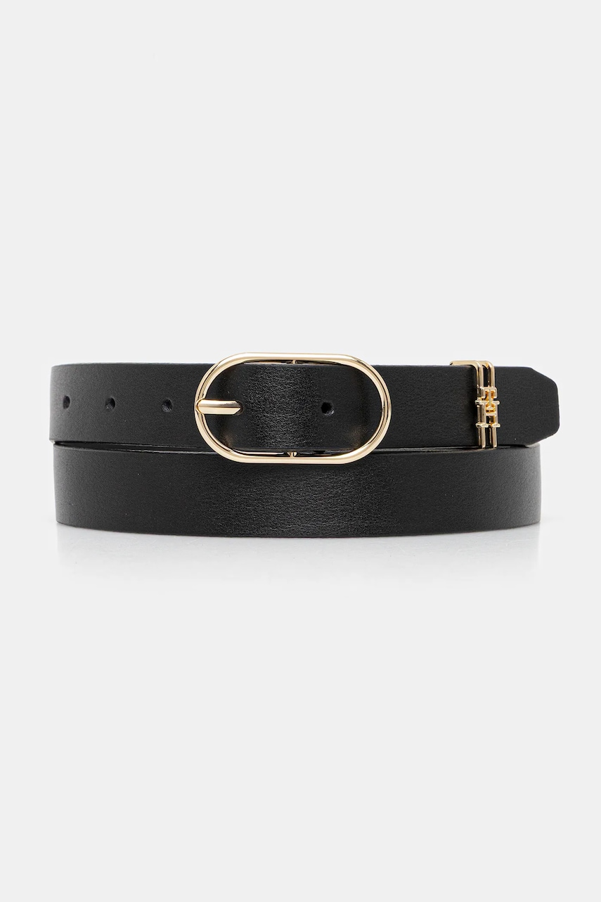 Levně Pásek Tommy Hilfiger dámský, černá barva, AW0AW17494
