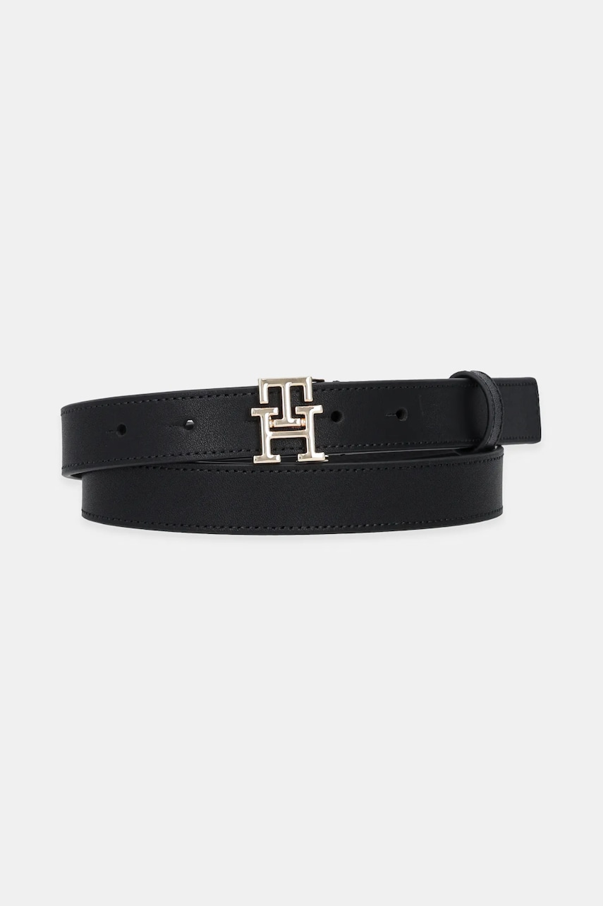Levně Kožený pásek Tommy Hilfiger dámský, černá barva, AW0AW17496
