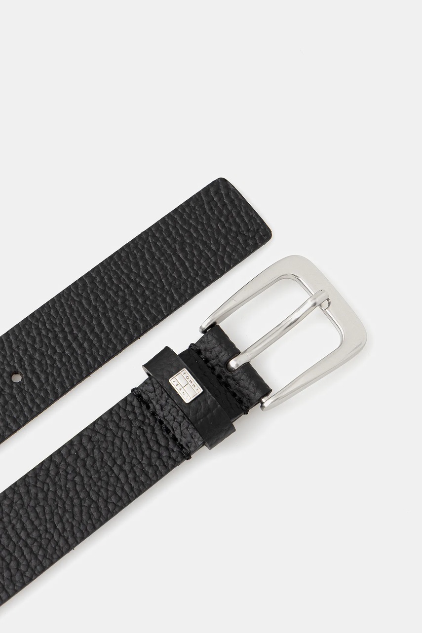 Кожаный ремень Tommy Jeans цвет чёрный AW0AW17586