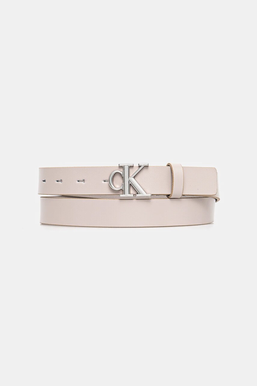 Levně Kožený pásek Calvin Klein dámský, růžová barva, LV04K7017G