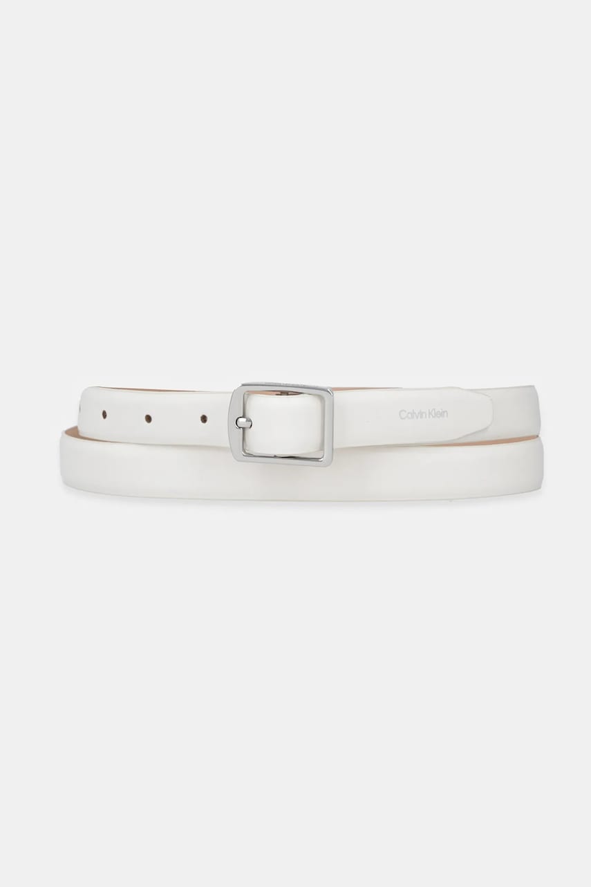 Levně Kožený pásek Calvin Klein dámský, béžová barva, LV04F7036G