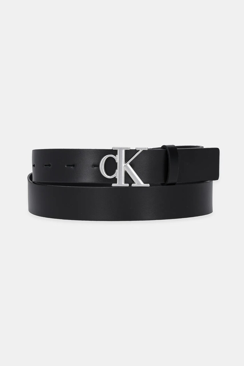 Levně Kožený pásek Calvin Klein dámský, černá barva, LV04K7018G
