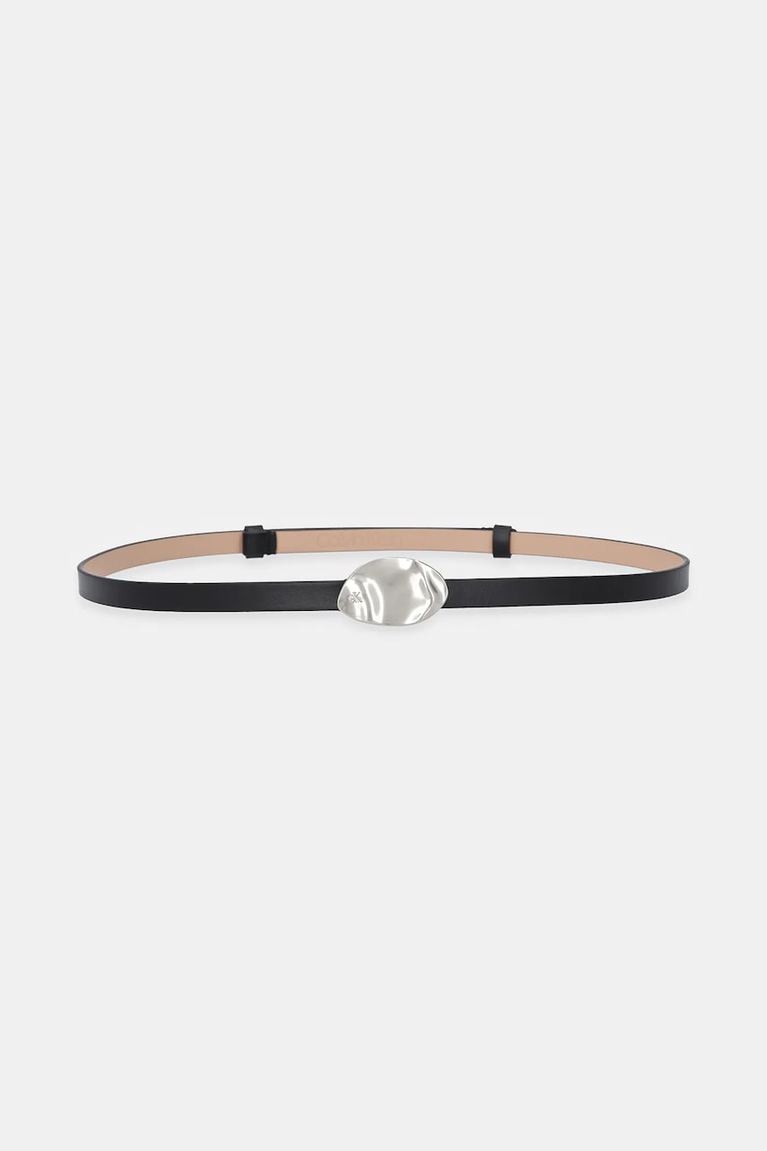 Levně Kožený pásek Calvin Klein dámský, černá barva, LV04K7020G