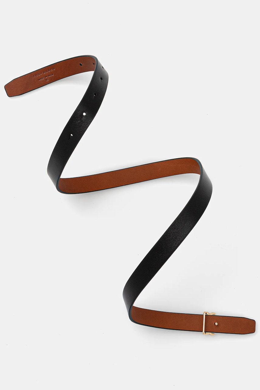 Двухсторонний кожаный ремень Tory Burch Logo цвет чёрный 157857-001 Двухсторонний кожаный ремень Tory Burch Logo цвет чёрный 157857-001
