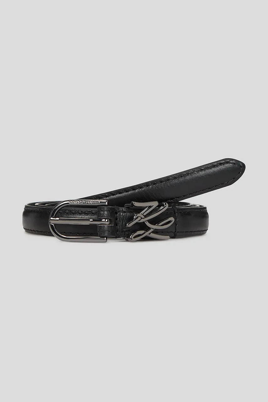Karl Lagerfeld curea de piele culoarea negru, A3W33037
