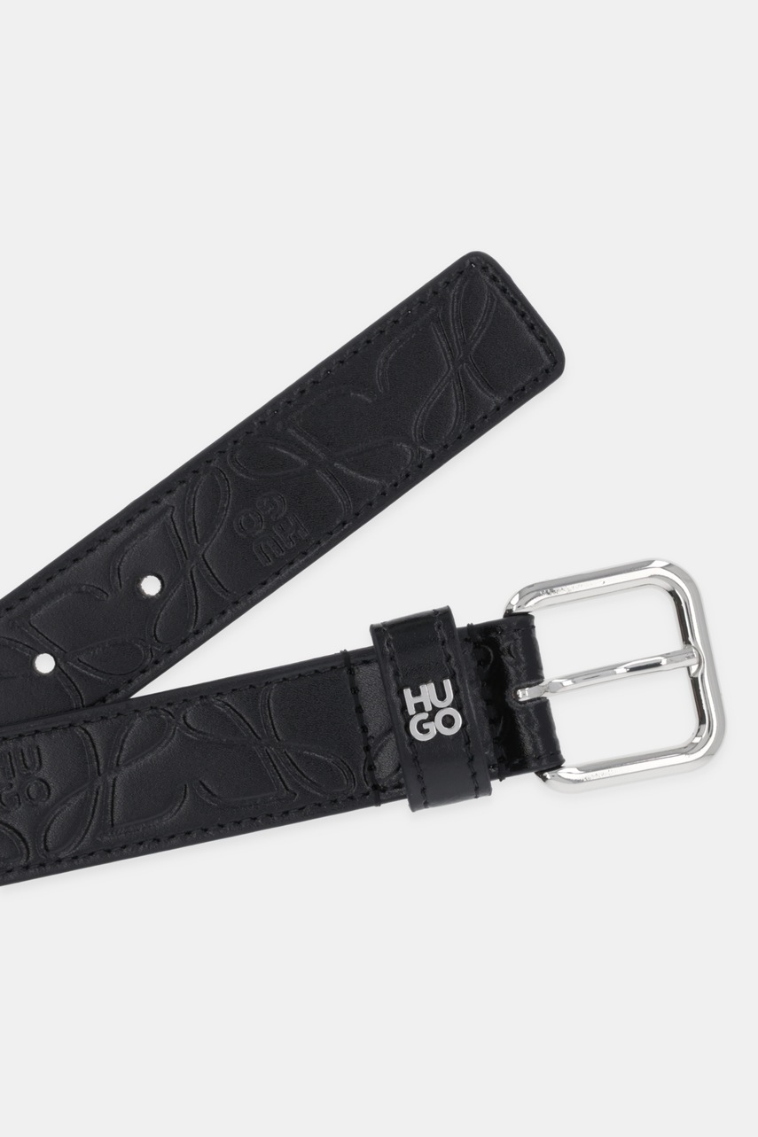 Кожаный ремень HUGO цвет чёрный 50548410