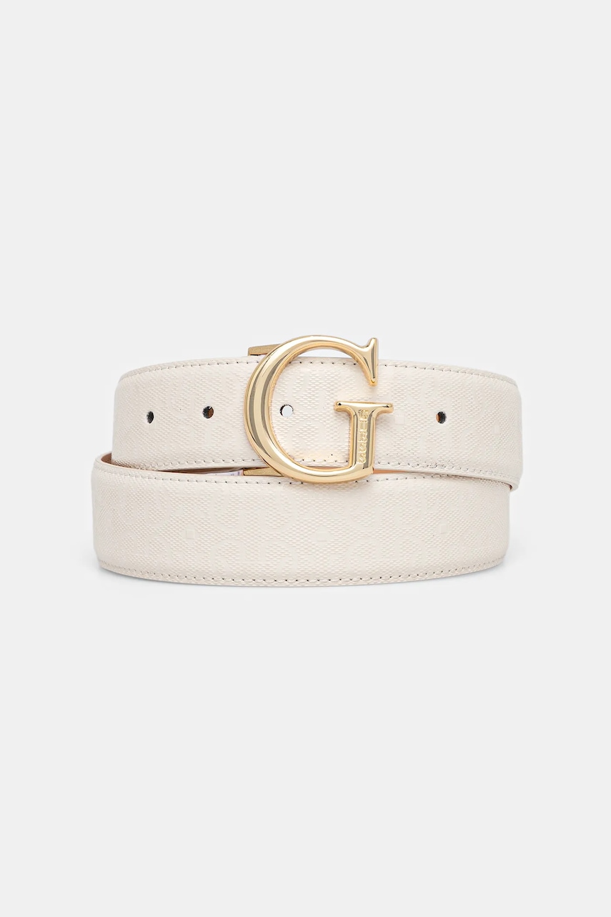 Levně Pásek Guess ALDINA dámský, bílá barva, BW9241 P5335