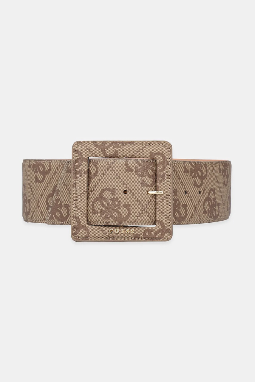 Levně Pásek Guess QULD dámský, béžová barva, BW9247 P5370