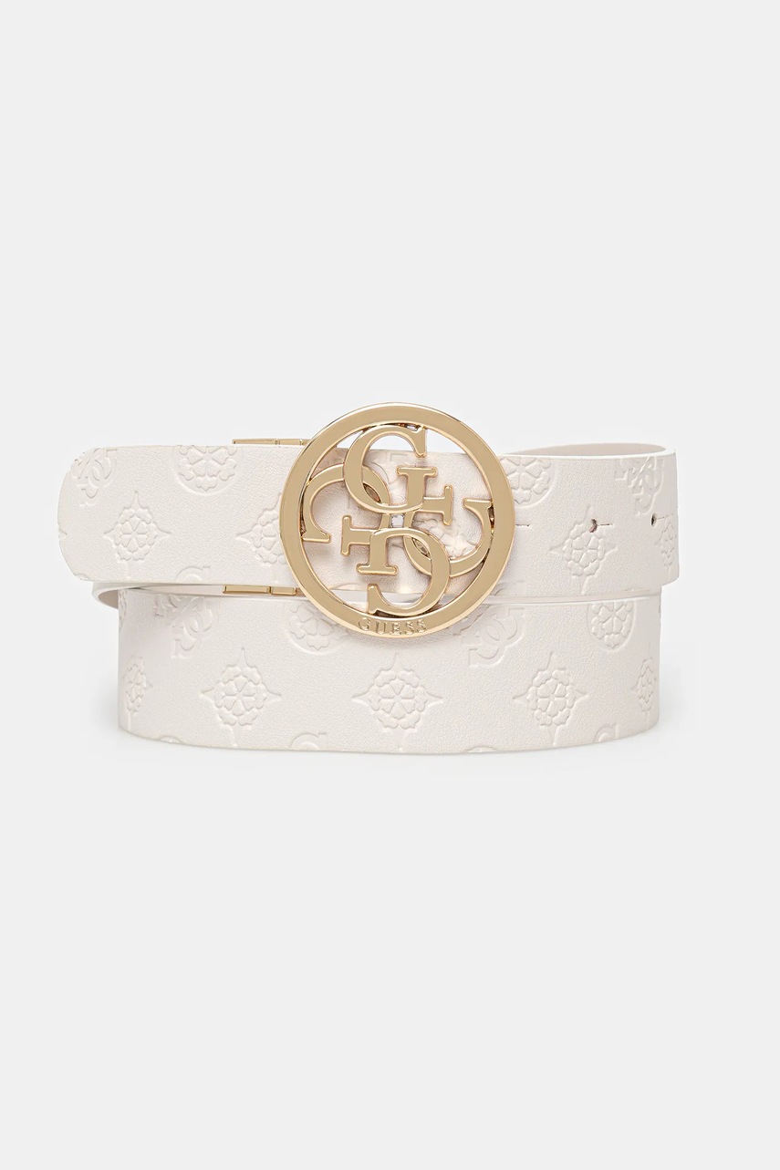 Levně Pásek Guess PHOEBE dámský, bílá barva, BW9253 P5335