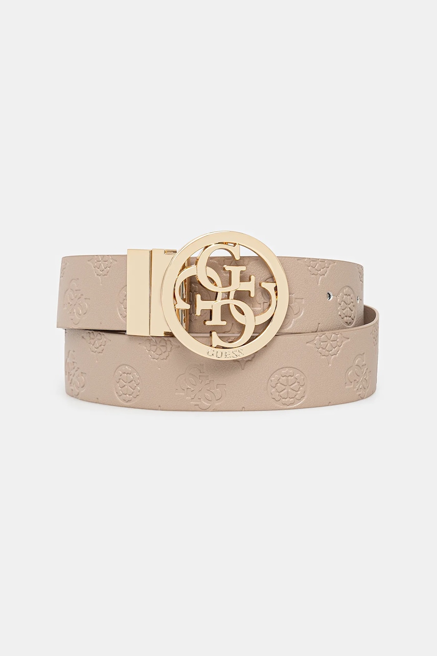 Levně Pásek Guess PHOEBE dámský, béžová barva, BW9253 P5335