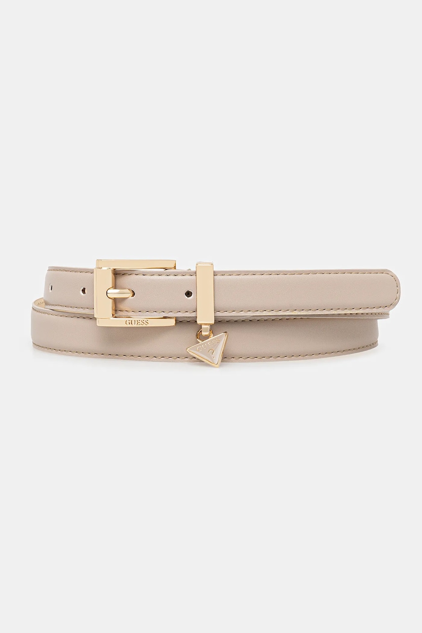 Levně Pásek Guess QUEENSLAND dámský, béžová barva, BW9254 P5325