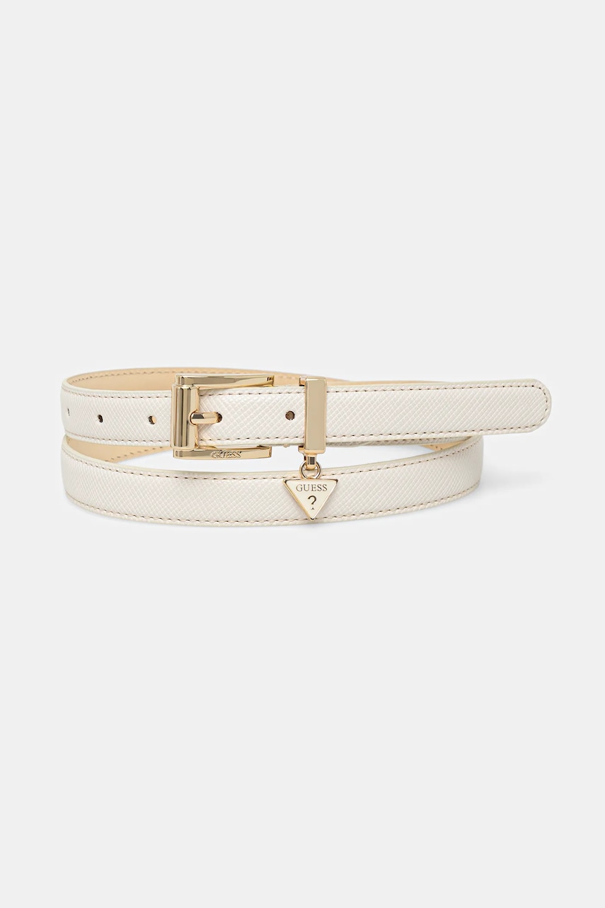 Levně Pásek Guess ROSALBA dámský, bílá barva, BW9256 P5325