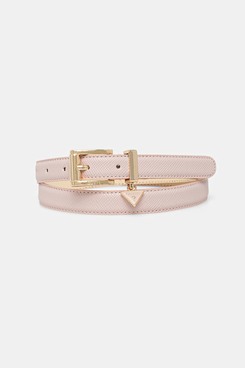 Levně Pásek Guess ROSALBA dámský, růžová barva, BW9256 P5325