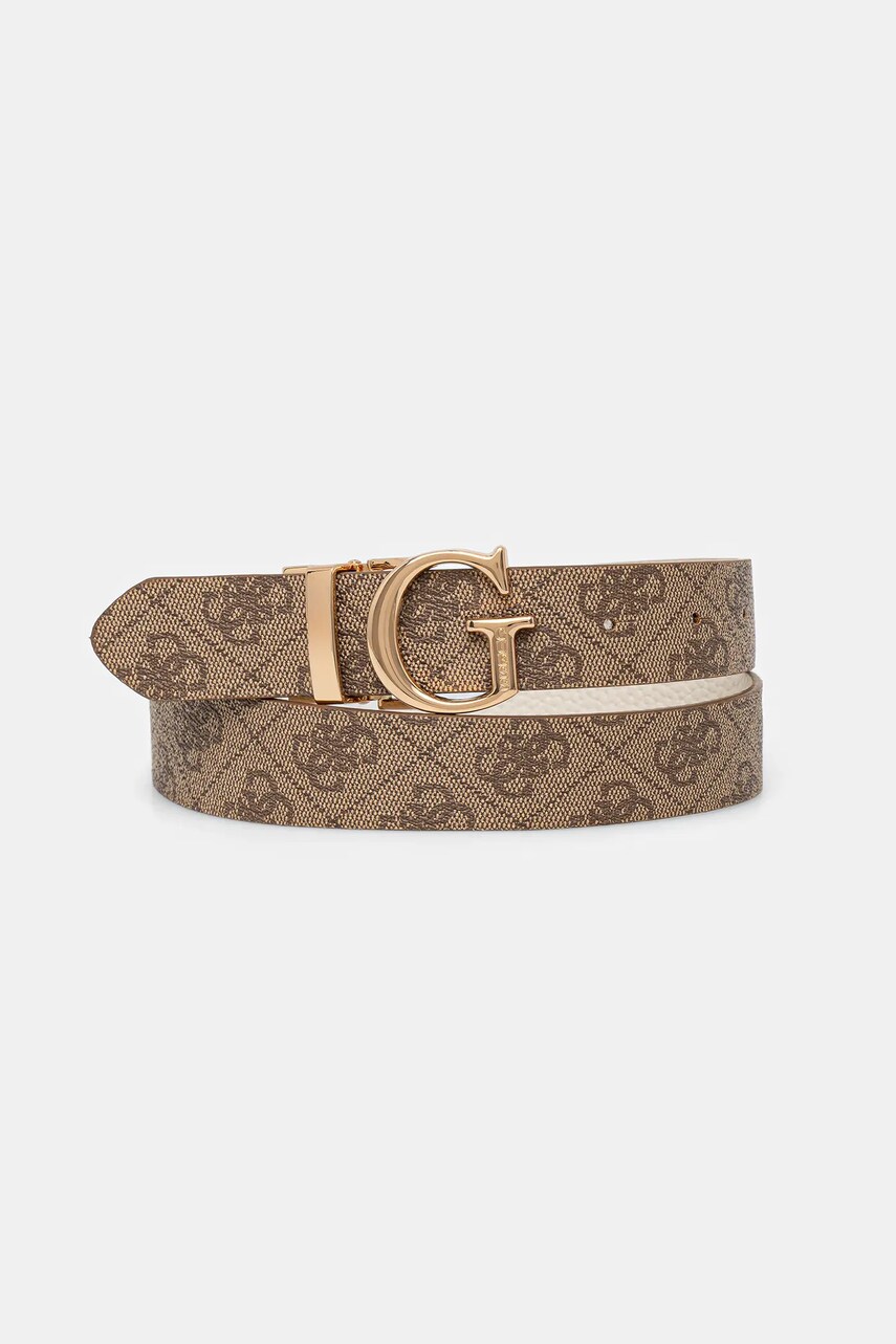 Levně Oboustranný pásek Guess CALISTA dámský, béžová barva, BW9266 P5330