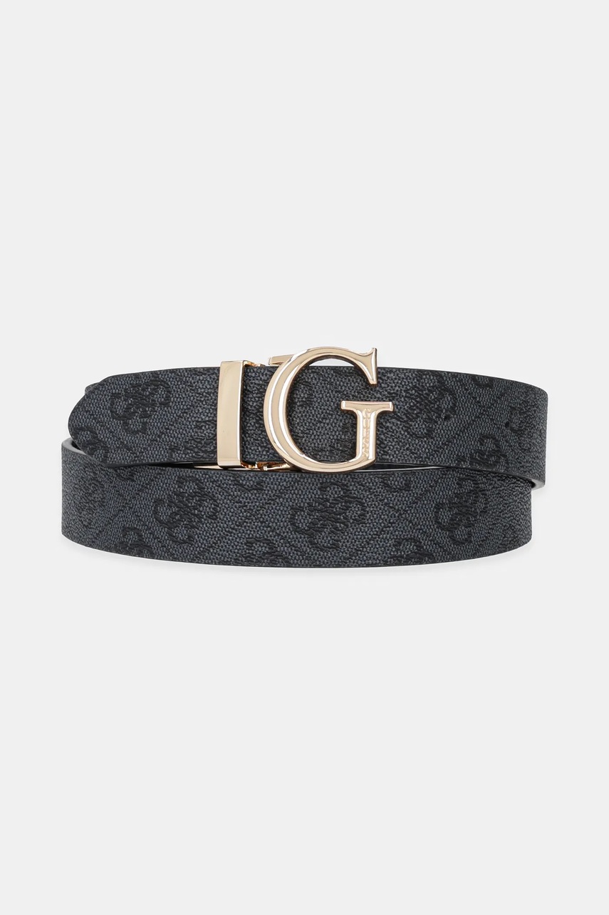 Levně Oboustranný pásek Guess CALISTA dámský, šedá barva, BW9266 P5330