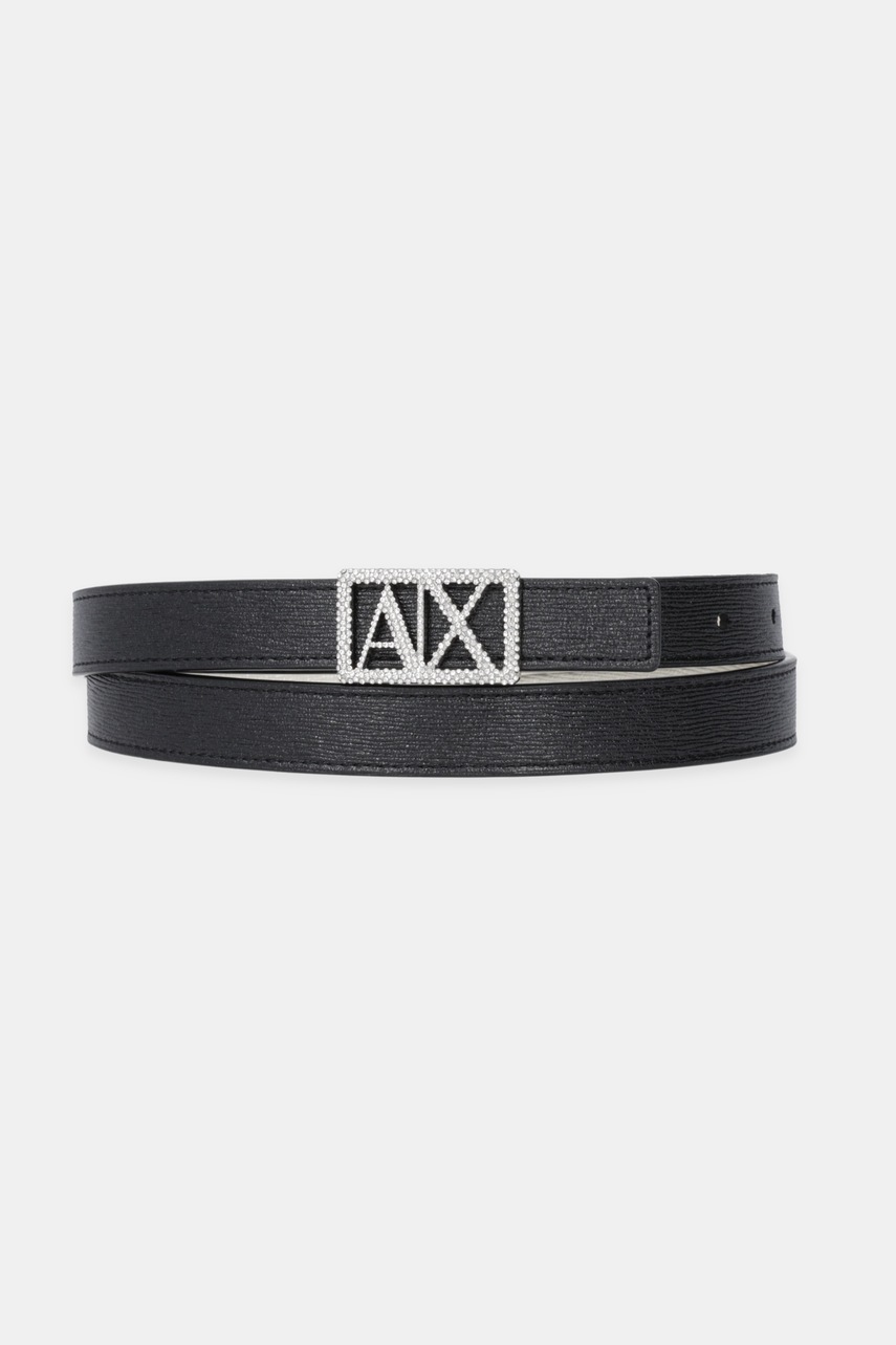 Levně Oboustranný pásek Armani Exchange dámský, černá barva, XW001602 AF17141