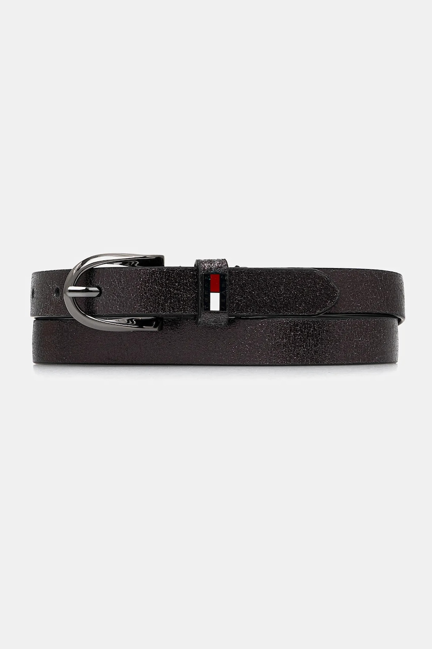 Tommy Jeans curea de piele culoarea negru, AW0AW17917