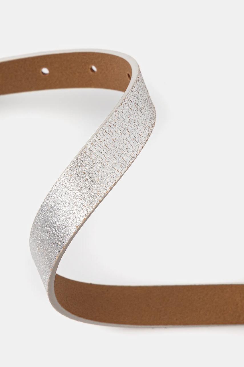 Кожаный ремень Tommy Jeans цвет серебрянный AW0AW17917