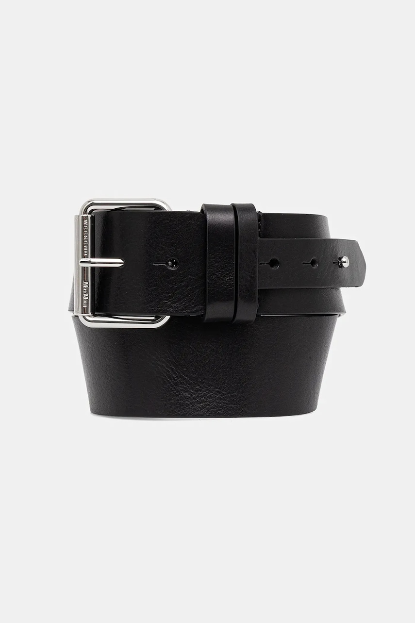 Weekend Max Mara curea de piele TEOREMA culoarea negru, 2525506074600