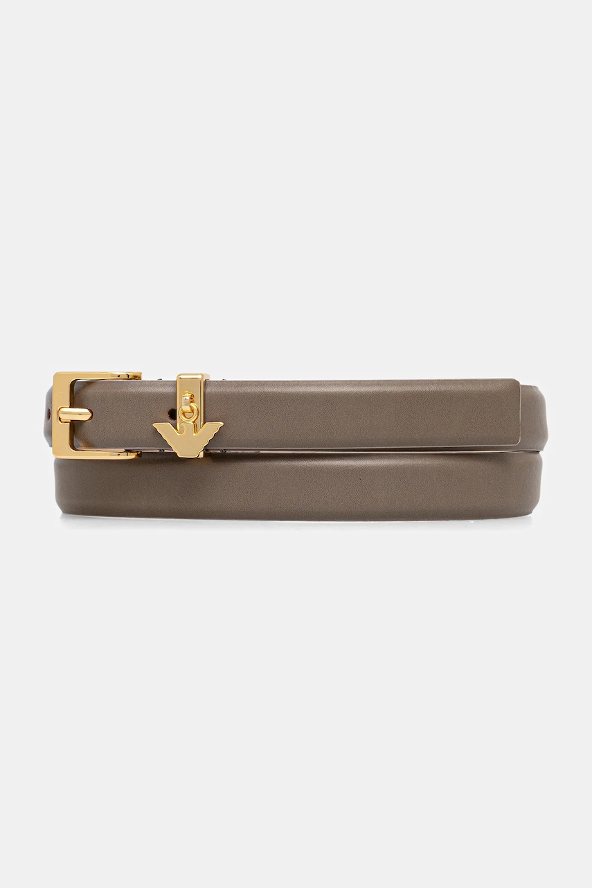 Emporio Armani curea de piele culoarea verde, EW002024 AF16227