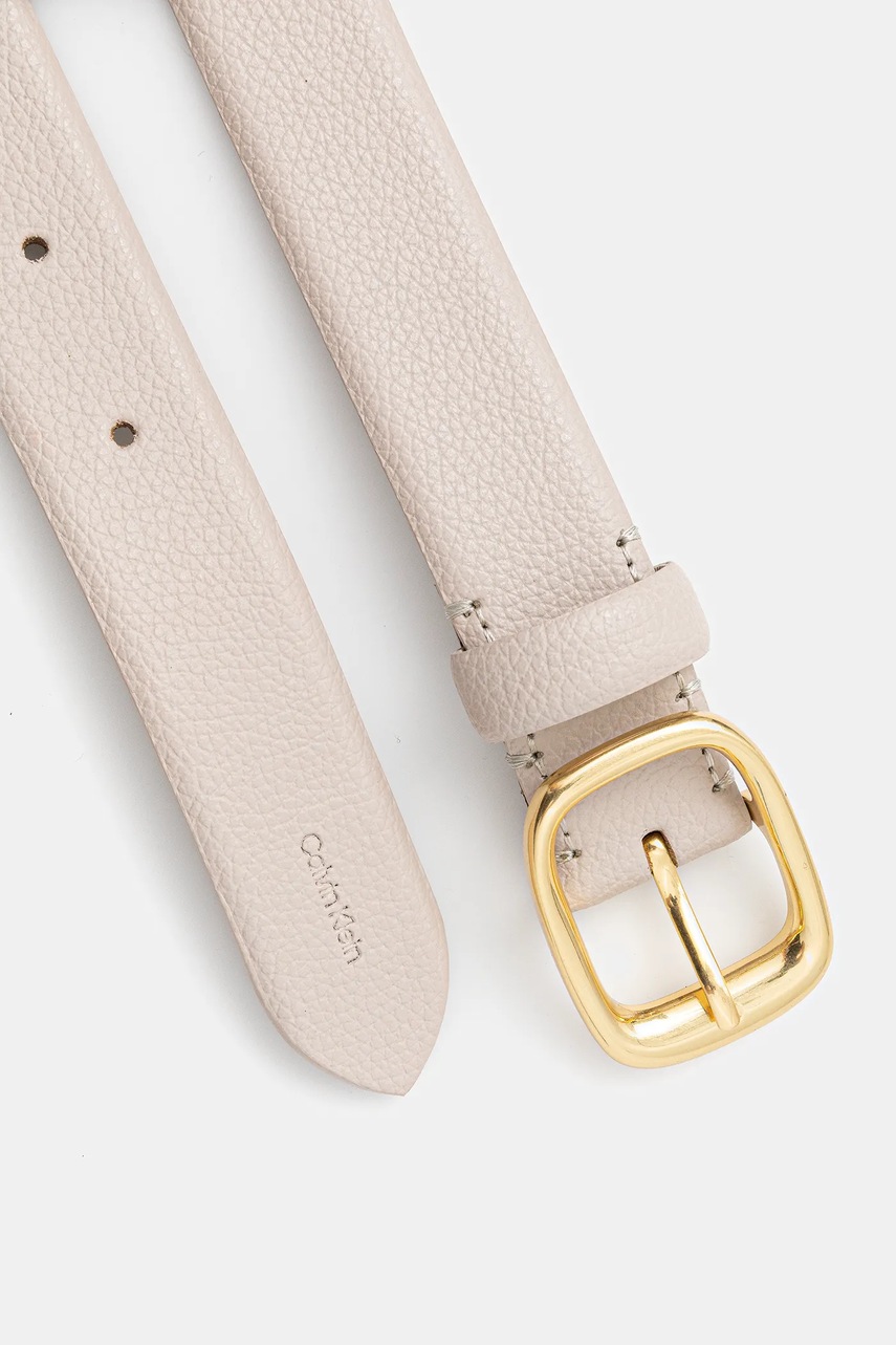 Кожаный ремень Calvin Klein цвет бежевый LV04F7023G Кожаный ремень Calvin Klein цвет бежевый LV04F7023G