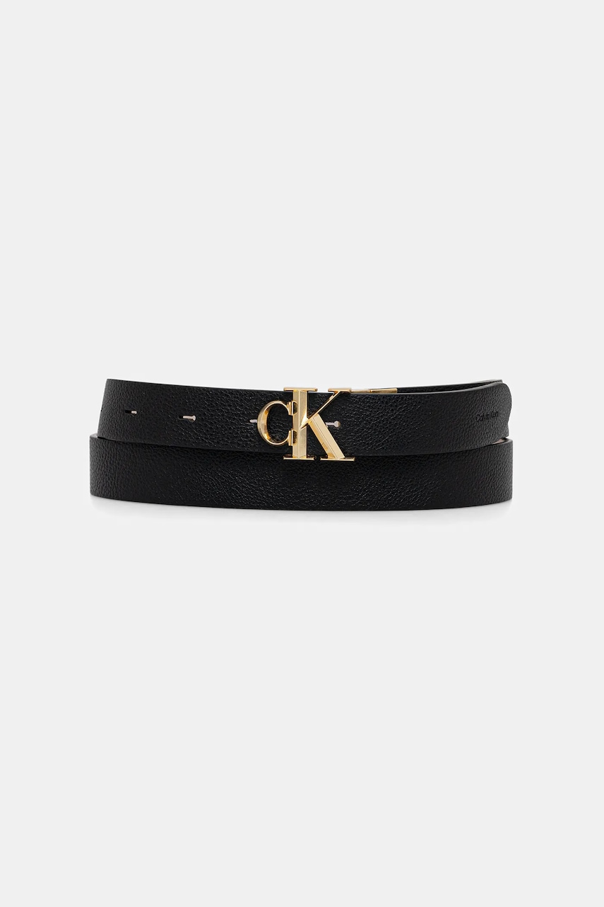 Levně Oboustranný pásek Calvin Klein dámský, černá barva, LV04F7044G