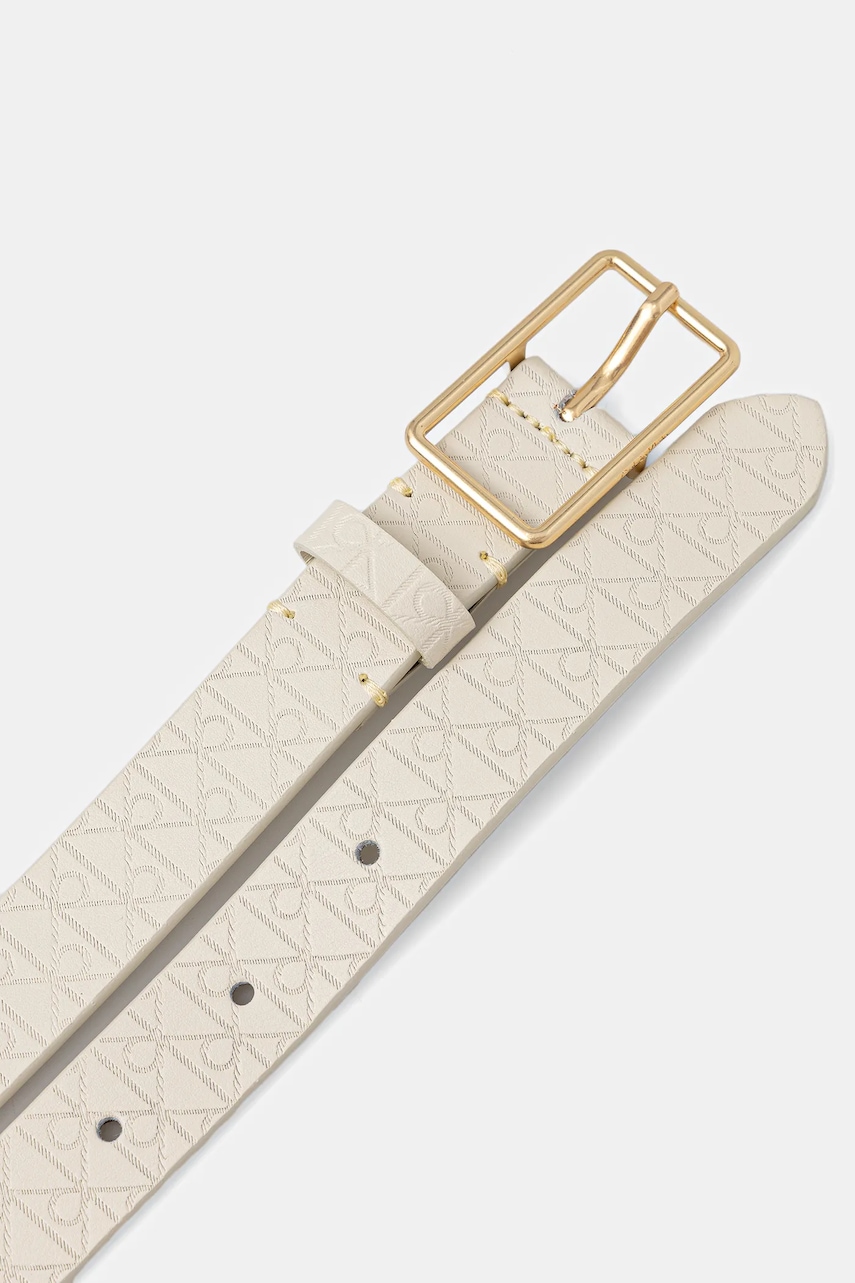 Кожаный ремень Calvin Klein цвет бежевый LV04F7049G Кожаный ремень Calvin Klein цвет бежевый LV04F7049G