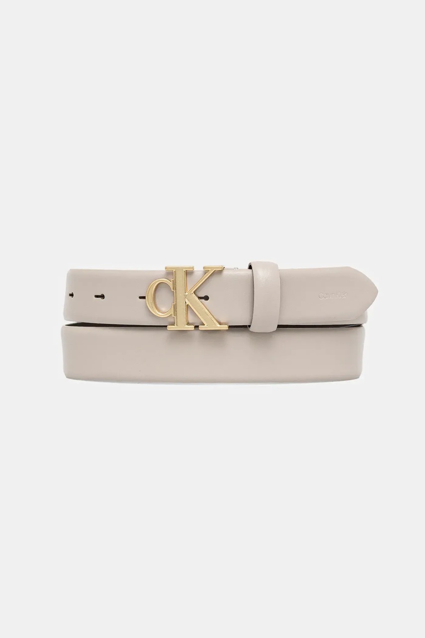 Levně Kožený pásek Calvin Klein dámský, bílá barva, LV04F7054G