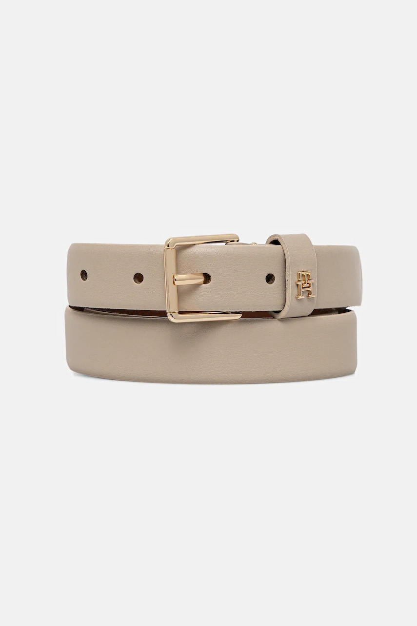 Levně Pásek Tommy Hilfiger dámský, béžová barva, AW0AW17756