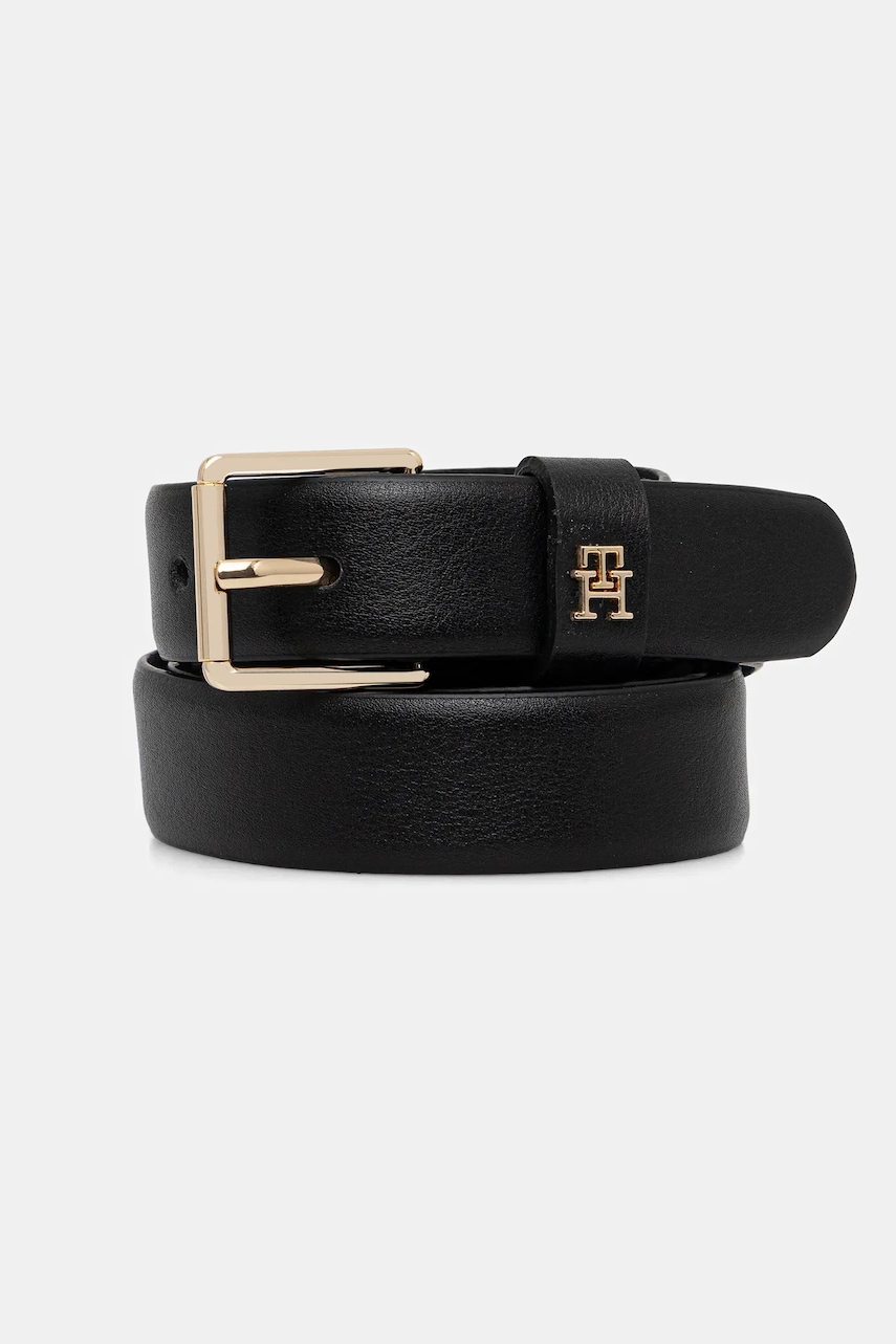 Levně Pásek Tommy Hilfiger dámský, černá barva, AW0AW17756