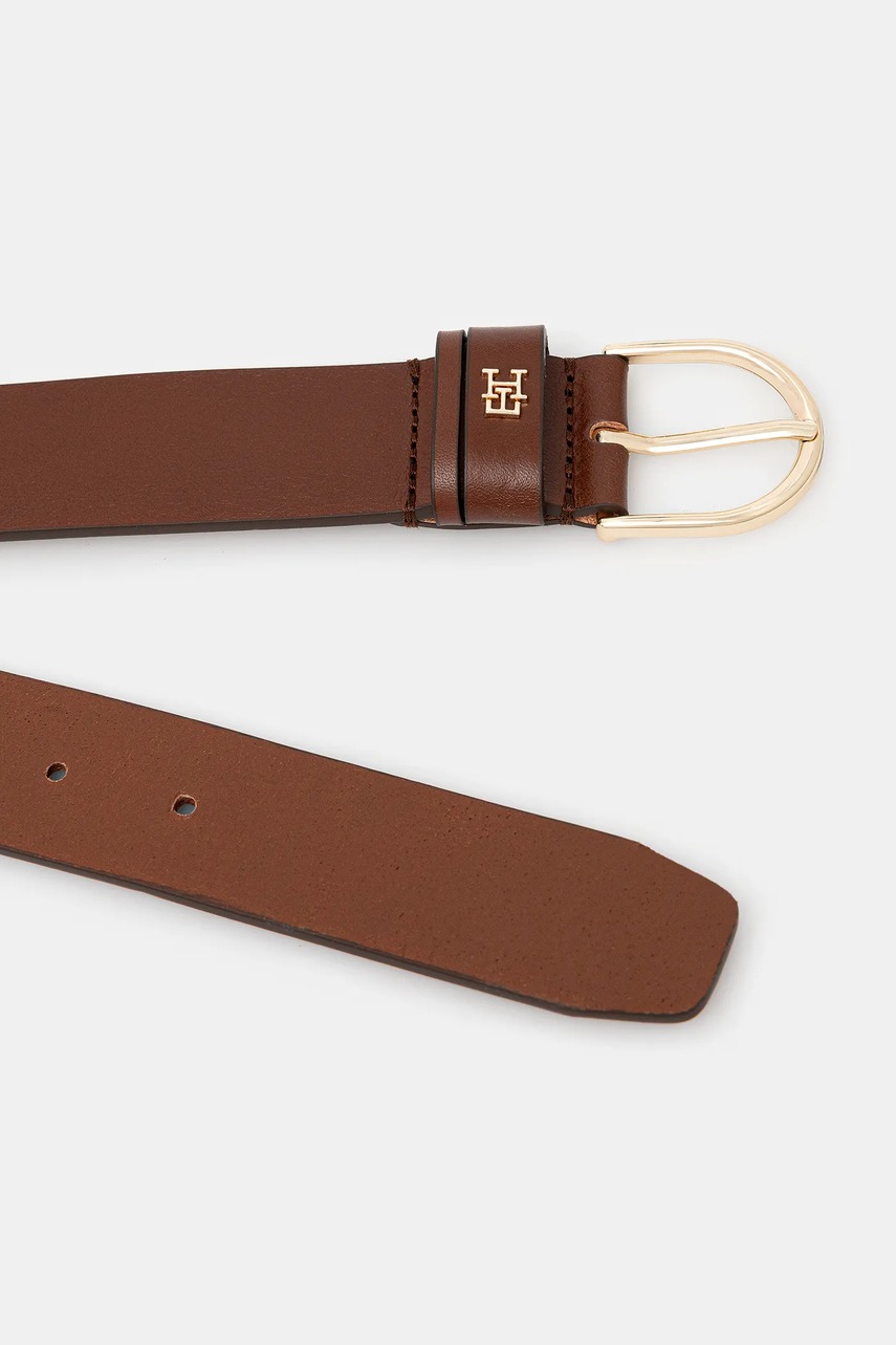 Кожаный ремень Tommy Hilfiger цвет коричневый AW0AW17757