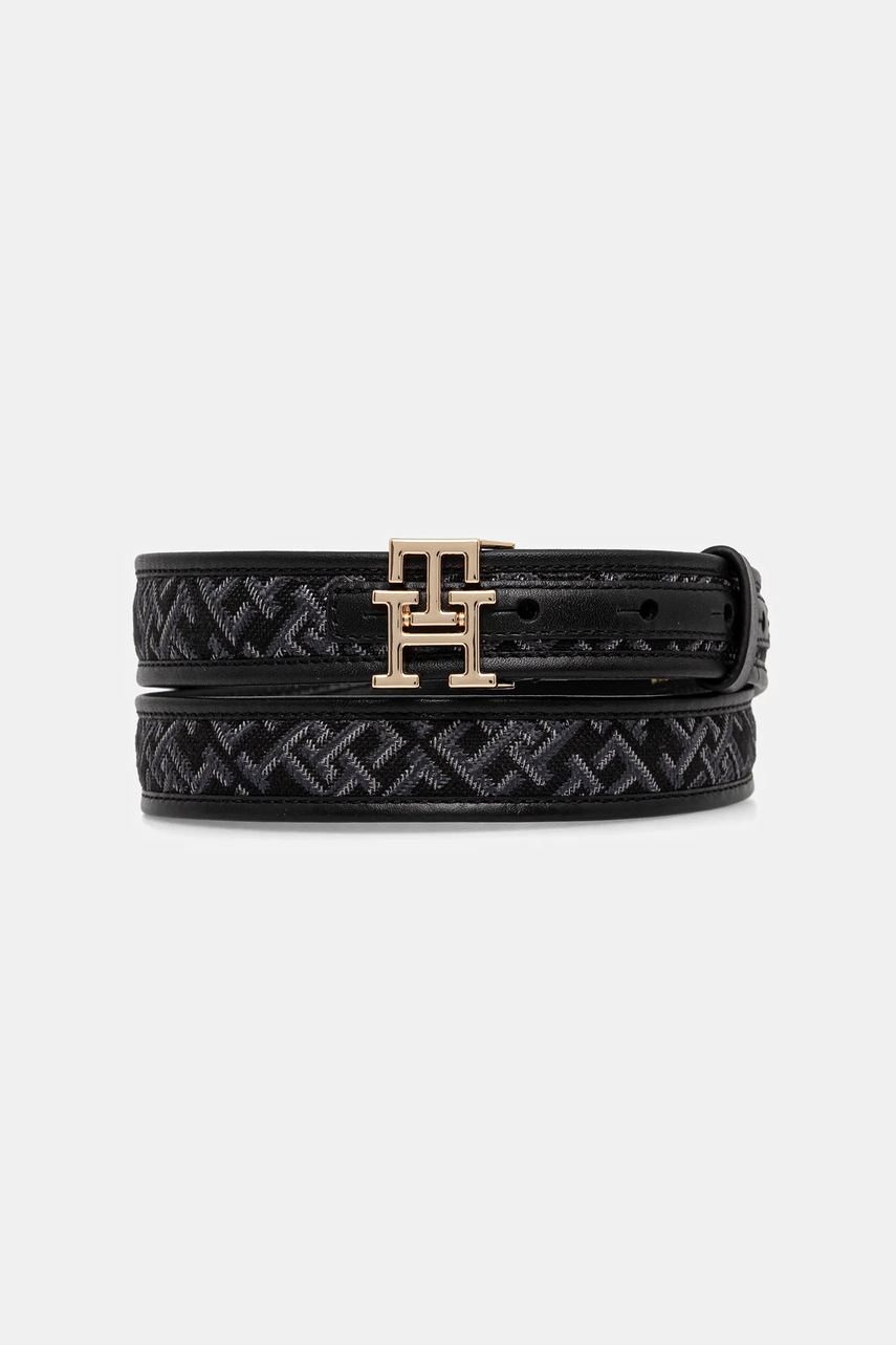 Levně Pásek Tommy Hilfiger dámský, černá barva, AW0AW17764
