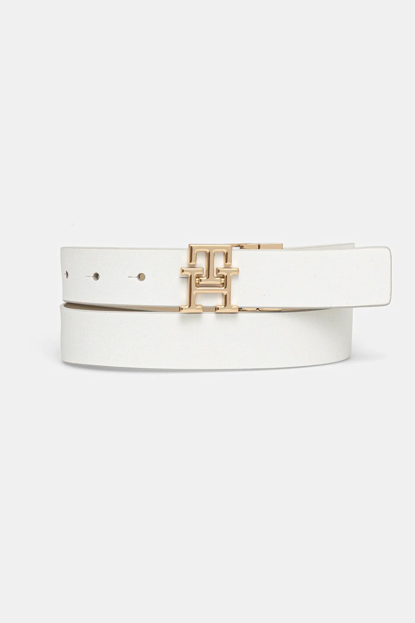 Levně Kožený pásek Tommy Hilfiger dámský, bílá barva, AW0AW17768