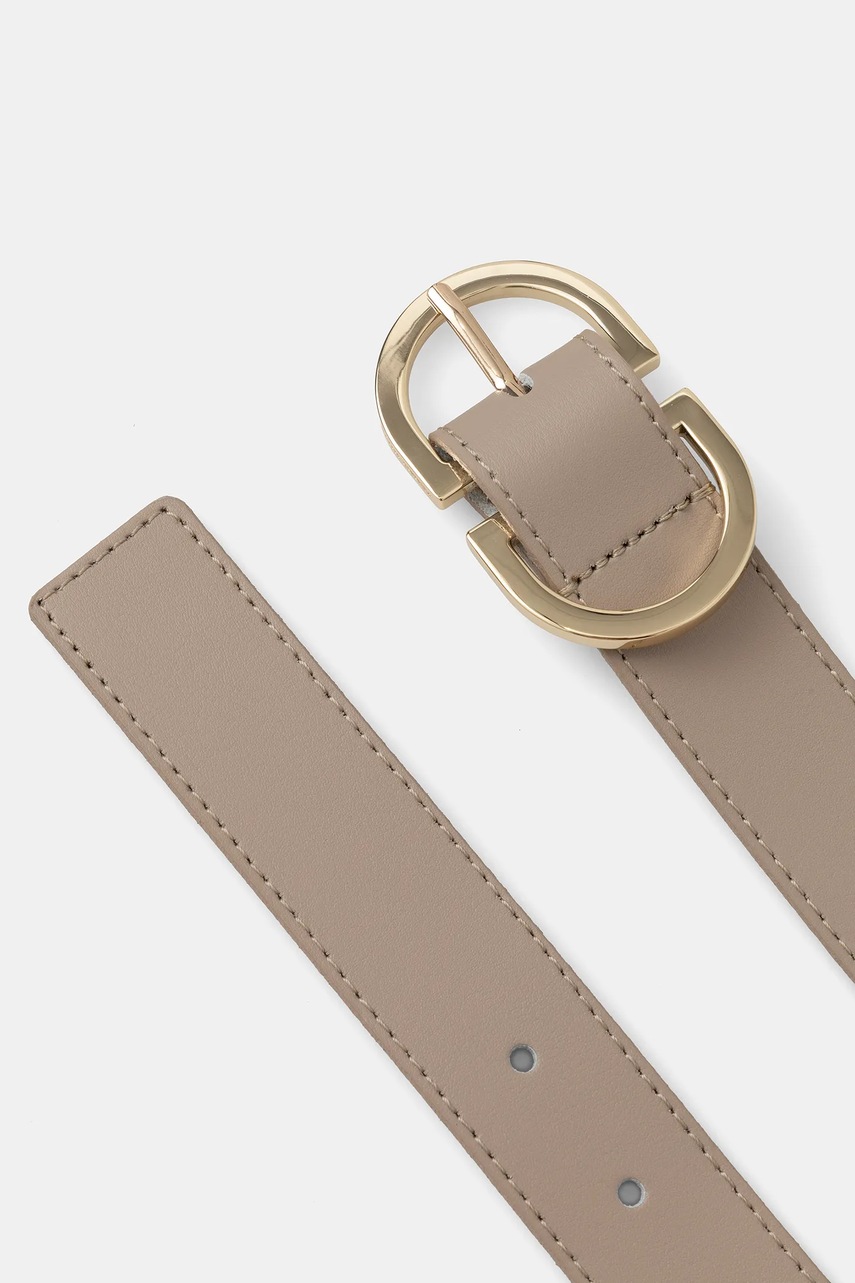 Кожаный ремень Tommy Hilfiger цвет бежевый AW0AW17972