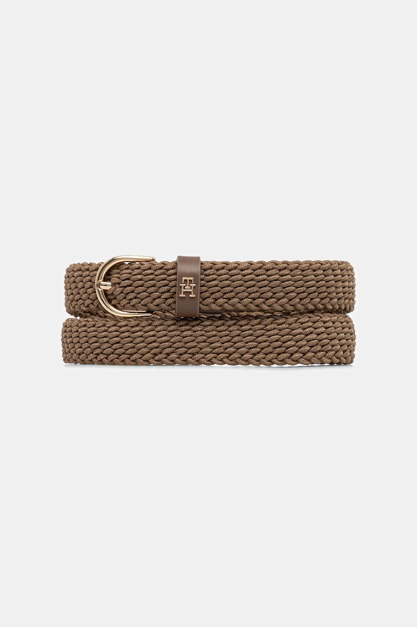 Levně Pásek Tommy Hilfiger dámský, béžová barva, AW0AW17973
