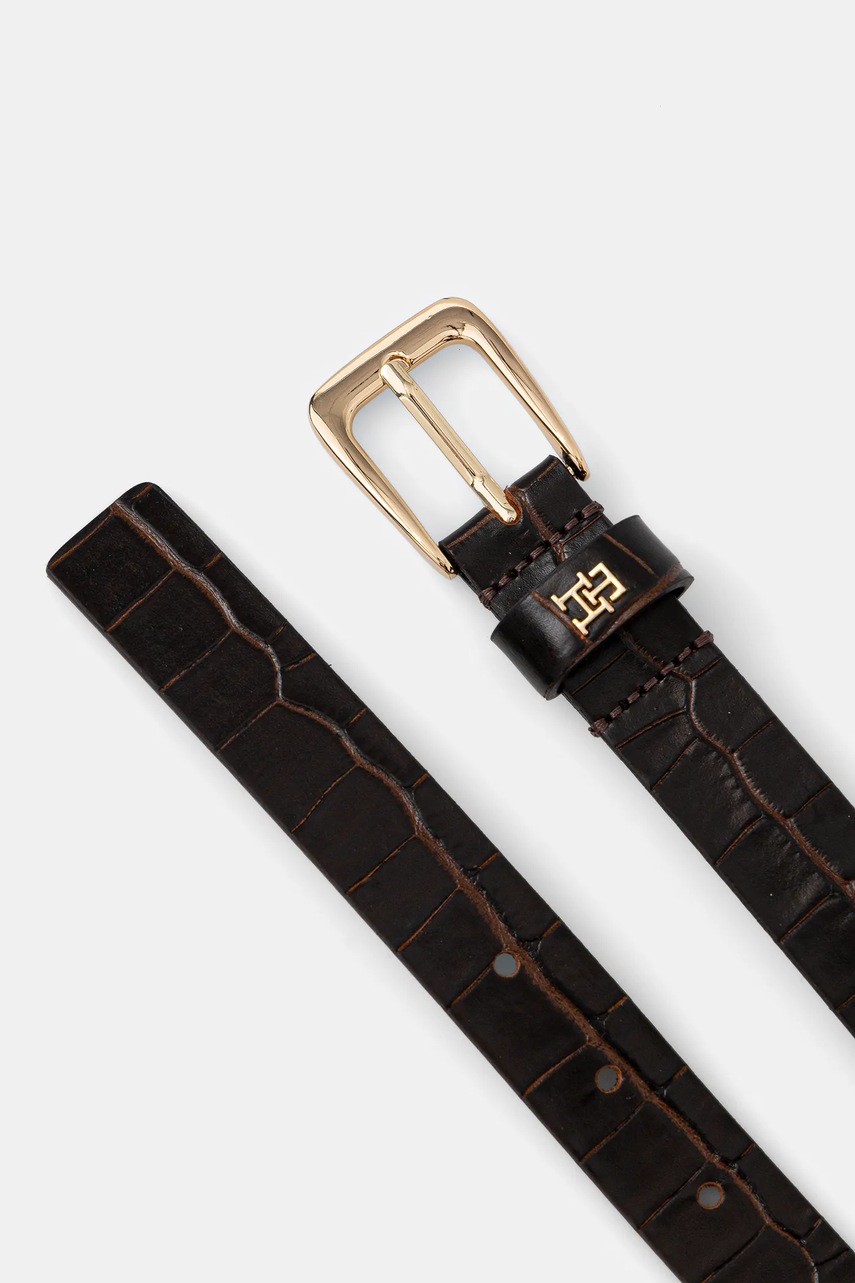 Кожаный ремень Tommy Hilfiger цвет коричневый AW0AW17975