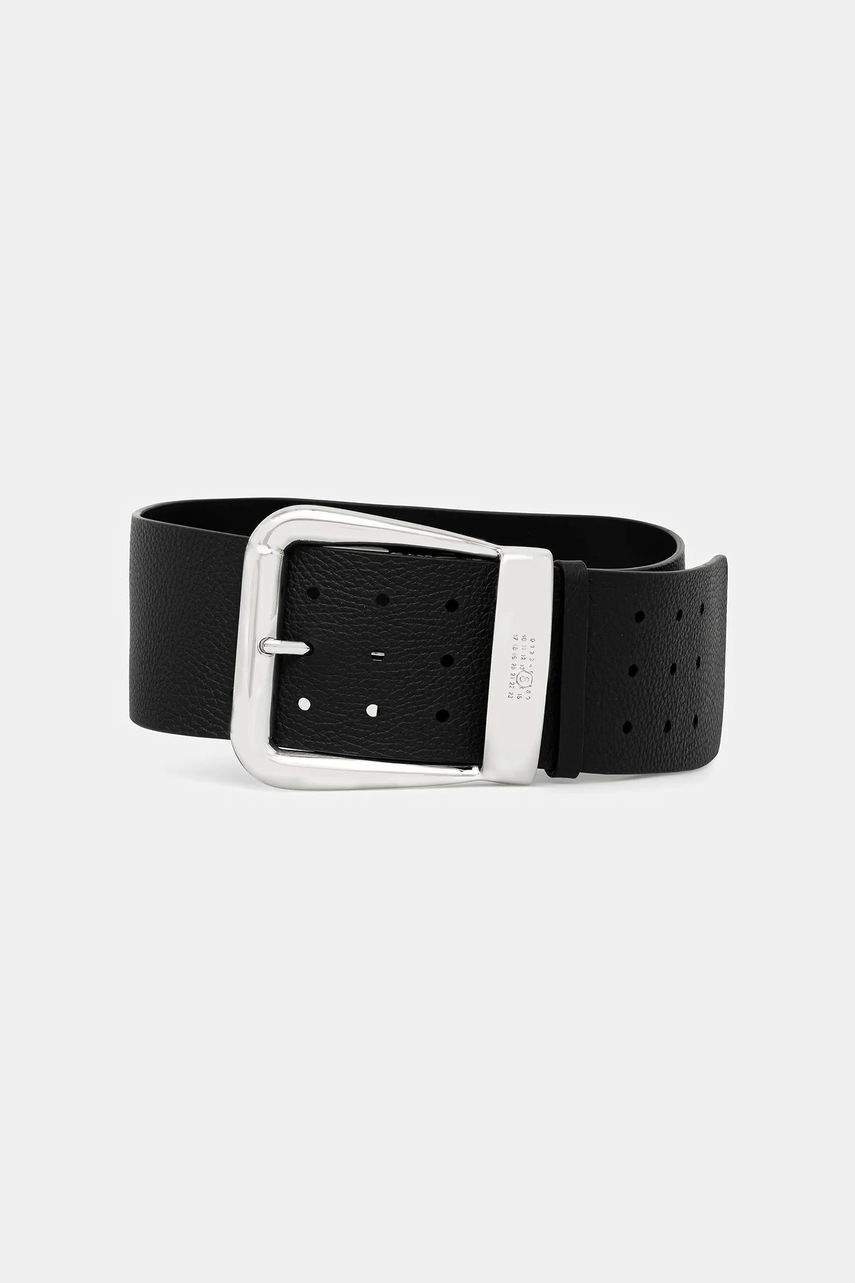 MM6 Maison Margiela curea de piele culoarea negru, SA5TP0016.P8326.T8013